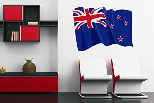 U24 Wandtattoo Wehende Flagge Neuseeland 90 x 66 cm