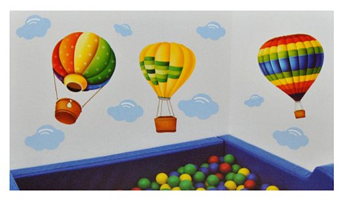 Unbekannt XXL / Sticker   Heißluftballon Sterne und   selbstklebend Noten Reise Ballon Wandsticker Aufkleber