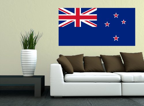 Kiwistar Wandtattoo Sticker Fahne Flagge Aufkleber Neuseeland 120 x 60cm