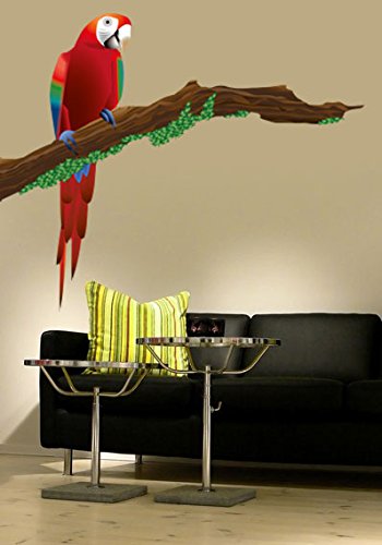  Nr.669 Papagei, Größe: 57x46cm, Wanddekoration, Sticker Ara Papagei Vogel
