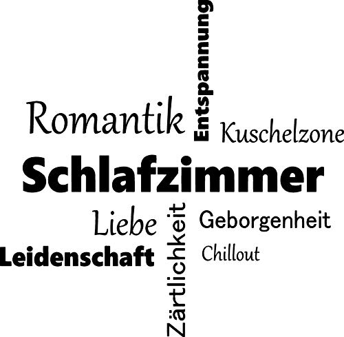 EmmiJules Schriftzug Sprüche Zitate   Made Germany   verschiedenen Größen und Farben   Schlafzimmer Wandaufkleber Wandsticker (90cm x 90cm, schwarz)