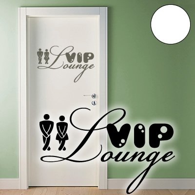 A232 Tür-/Wandtattoo  VIP Lounge  60cm x 38cm weiss (in 40 Farben und 4 Größen)