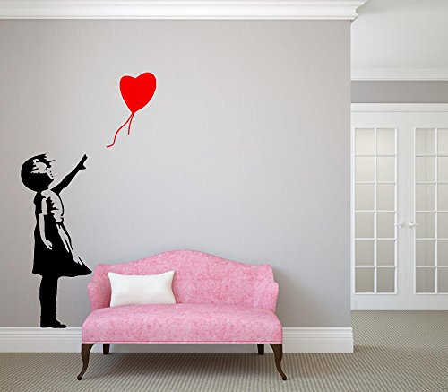 Hängendes Ballon-Mädchen Banksy Wandtattoo WS-51326 