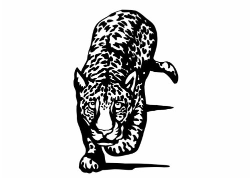 Wandtattooladen Wandtattoo - Schleichender Leopard Größe:57x90cm Farbe: weiß