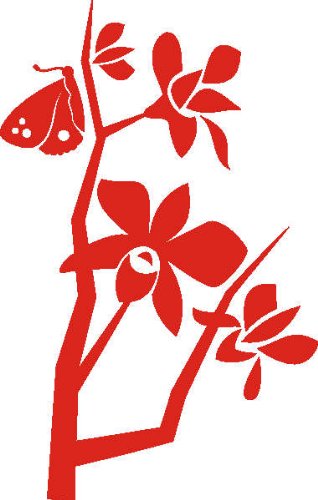 PEMA INDIGOS UG   Wandaufkleber Aufkleber D416 Schmetterlingen 160x101   rot
