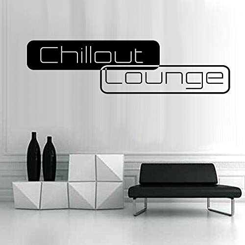 denoda® Chillout Lounge - Wandtattoo Schwarz 95 x 25 cm (Wandsticker Wanddekoration Wohndeko Wohnzimmer Kinderzimmer Schlafzimmer Wand Aufkleber)