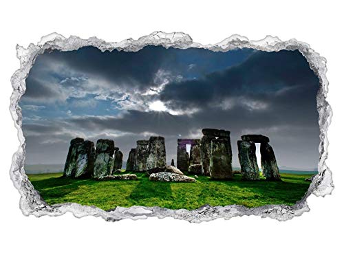 3D Wandtattoo Stonehenge Steinkreis UK Wand Aufkleber Durchbruch Stein selbstklebend Wandbild Wandsticker 11N733, Wandbild Größe F:ca. 97cmx57cm