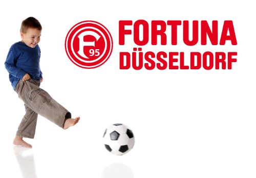 Wandtattoo - Fortuna Düsseldorf Logo mit Schriftzug, 58x16 cm