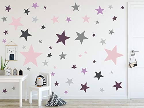 timalo® 120 Stück Wandtattoo Kinderzimmer XL Sterne Pastell Wandsticker - Aufkleber | 73079-SET27-120