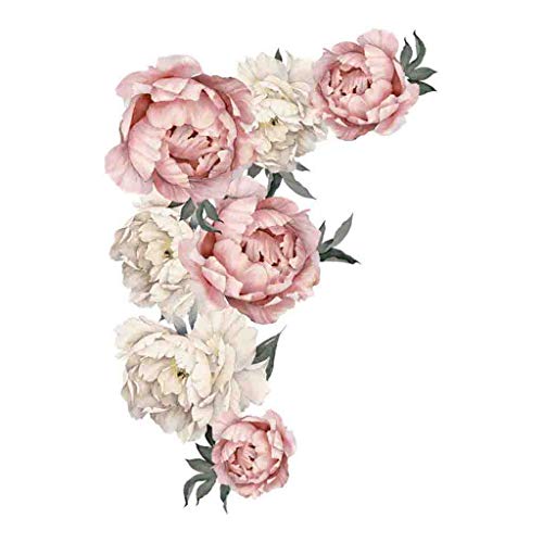 Tensay Abnehmbare Groß Pfingstrose Rose Wasserdicht Hintergrund für Schlafzimmer Home Dekoration Blume Wohnzimmer