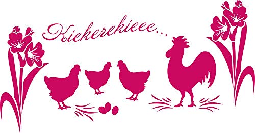 GRAZDesign Wandaufkleber Wohnzimmer Flur Hühner auf der Wiese - Wandtattoo Ostern Deko Wand - Wandtattoo Ostereier / 109x57cm / 810253_57_041