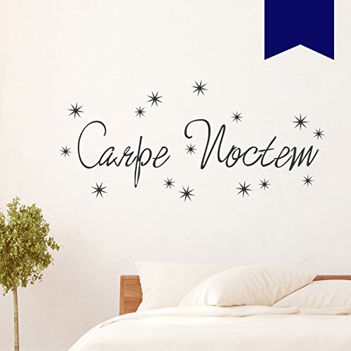 Wandkings Wandtattoo  Carpe Noctem mit 15 Sternen  110 x 51 cm dunkelblau - erhältlich in 33 Farben