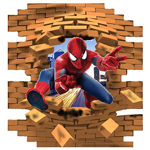Avengers Marvel 3d stein Kinder-Lieblings-Charaktere 70cm Wandtattoo, Vinyl, Motiv: Wandkunst, Customise4UTM (3d spiderman brick)