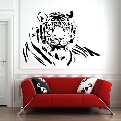Wandtattoo Tiger liegend oder laufend