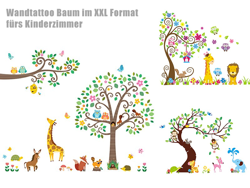 Wandtattoo Baum mit Eule fürs Kinderzimmer Wandtattoo Baum mit Eule in XXL