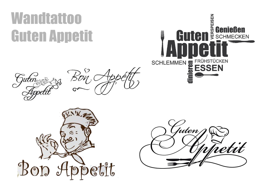 Wandtattoo Guten Appetit Bon Appetit