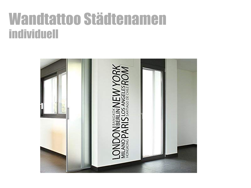 Wandtattoo Städtenamen individuell