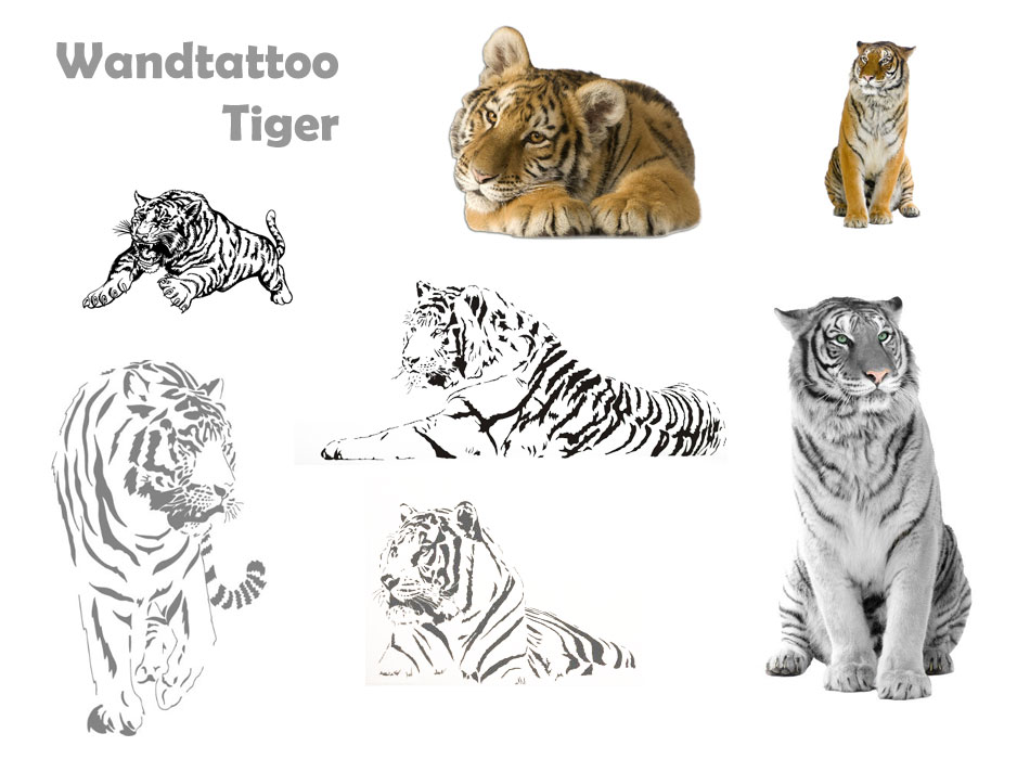 eleganter Tiger 3D-Look Durchbruch Wandtattoo Aufkleber-Sticker